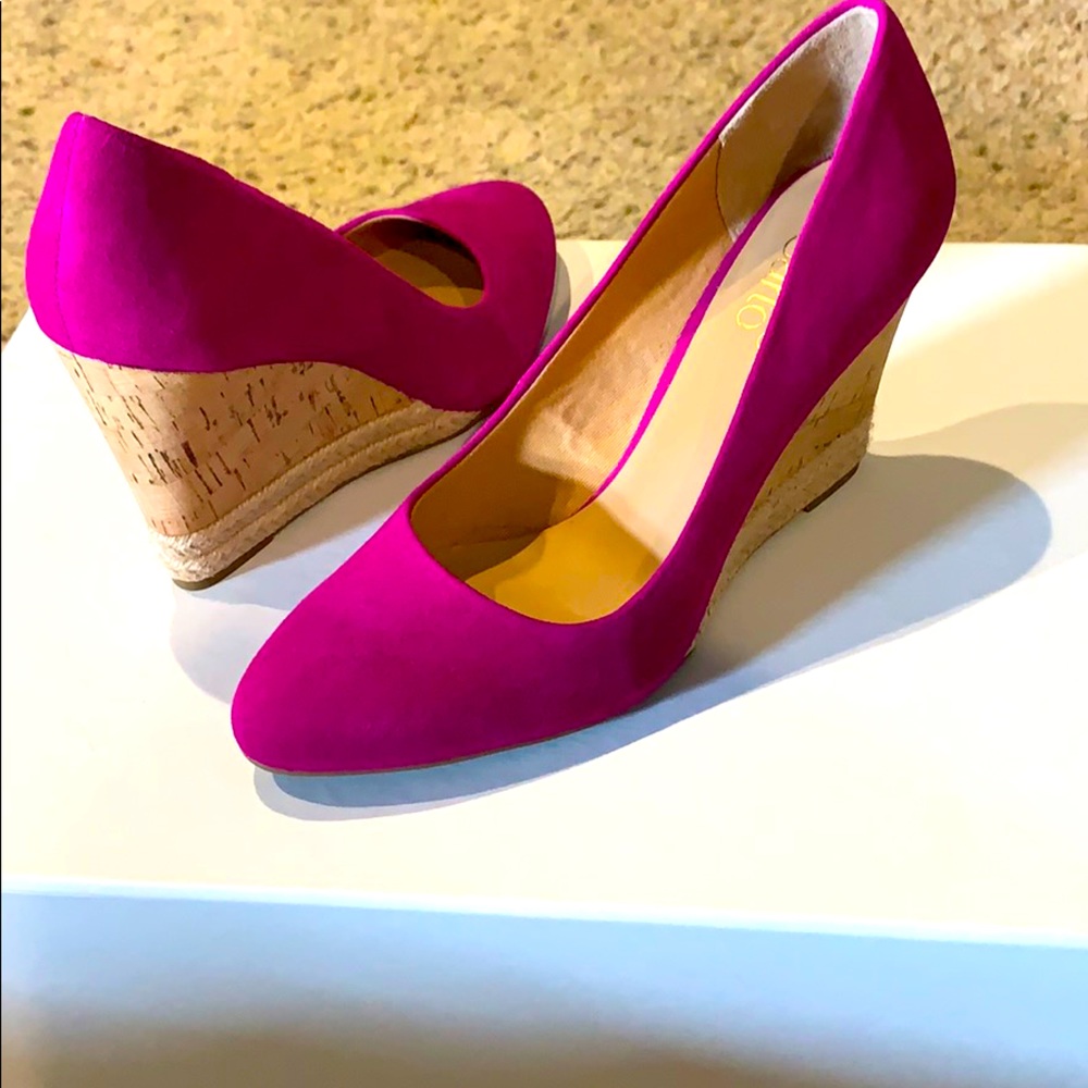 Franco sarto size 7.5 Calix suede cork wedge